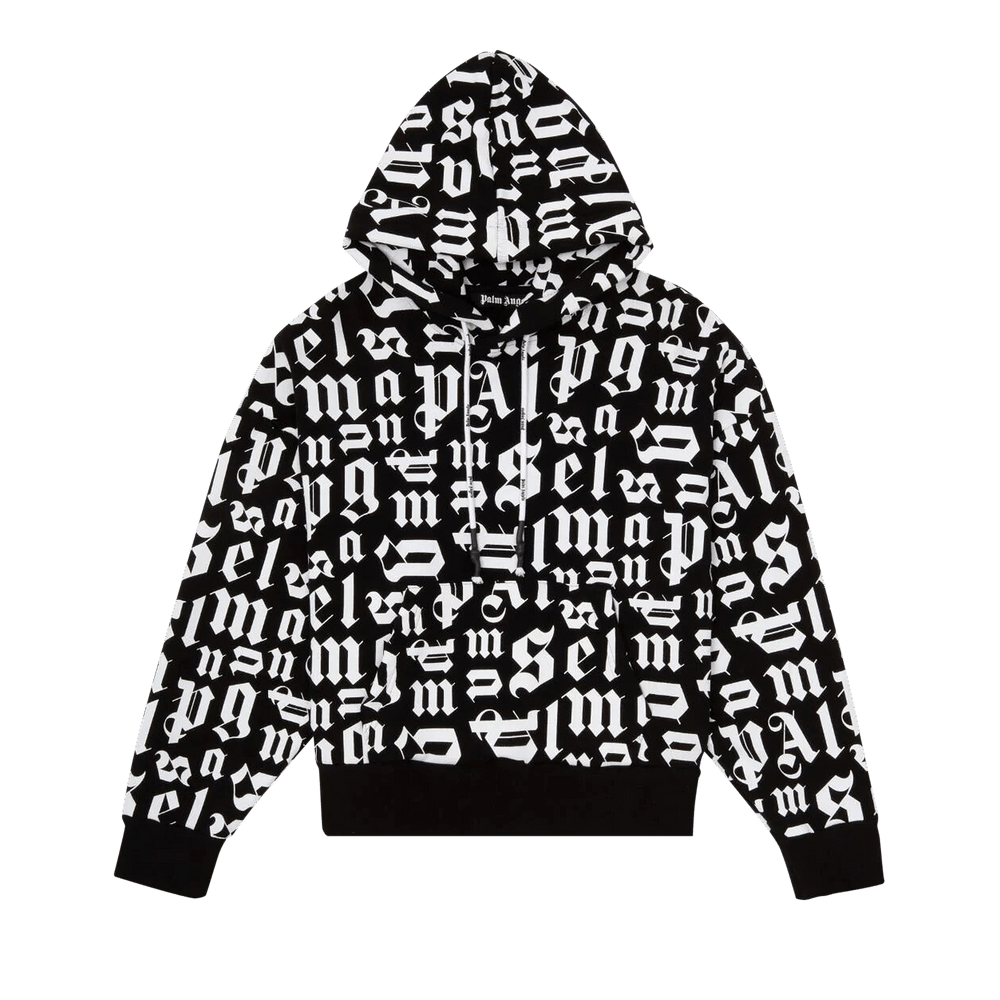 Buy Palm Angels Broken Monogram Hoodie 'Black/White