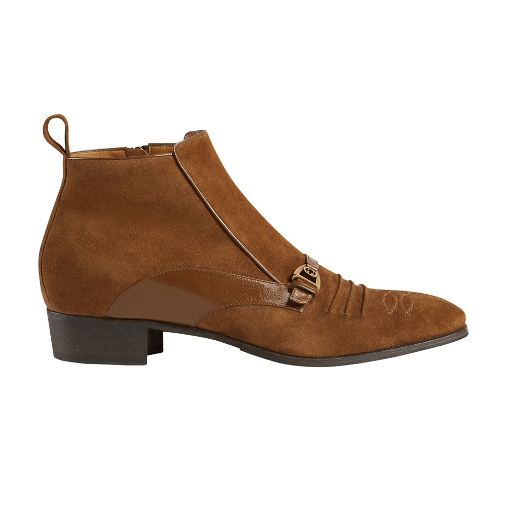 Gucci brown suede boots clearance