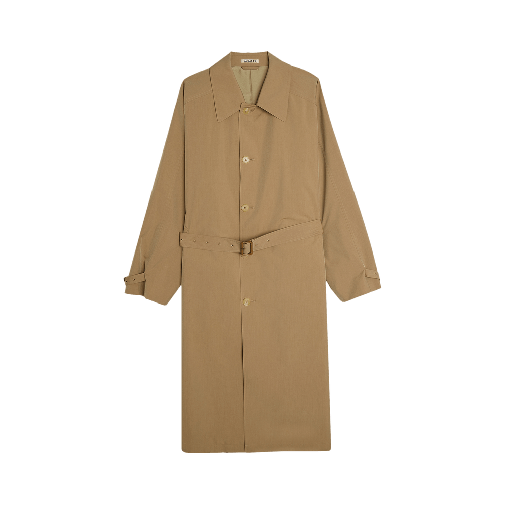 Buy Auralee Finx Polyester weather Chambray Soutien Colloar Coat