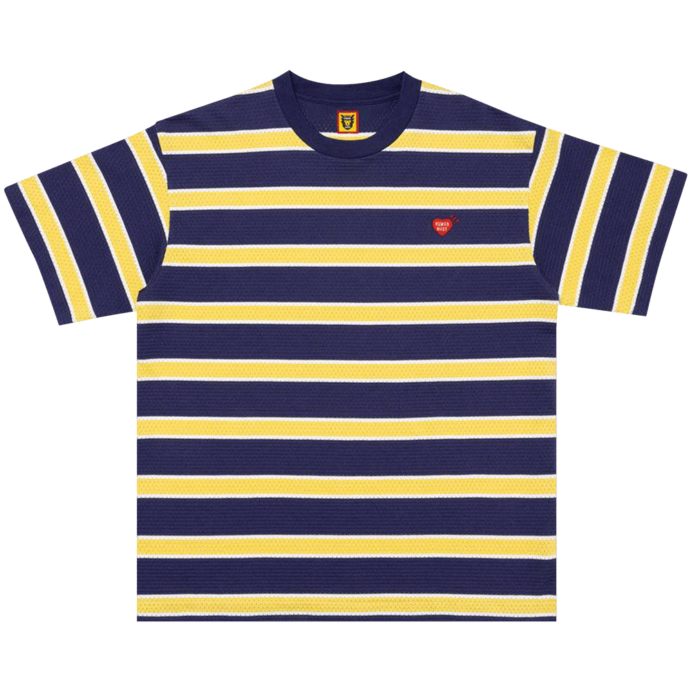 HUMAN MADE STRIPED MESH T-SHIRT navy 紺黄 Buy Human Made Striped Mesh T-Shirt 'Navy' - HM27CS009 NAVY | GOAT CA