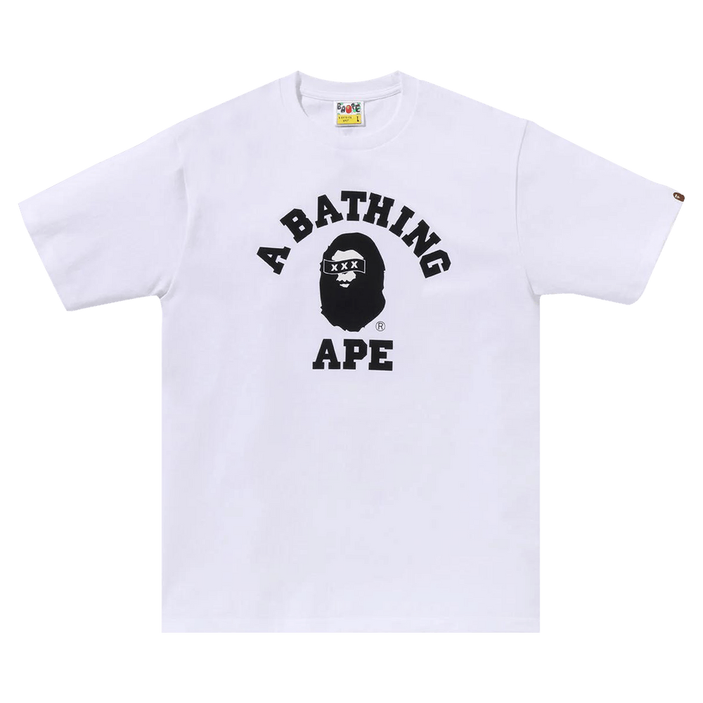 Bape X God Selection Xxx College Tee 'white' Price in India
