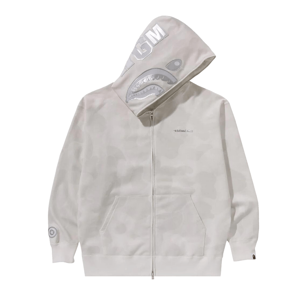 Size xxl BAPE Ink Camo Shark Zip Hoodie White