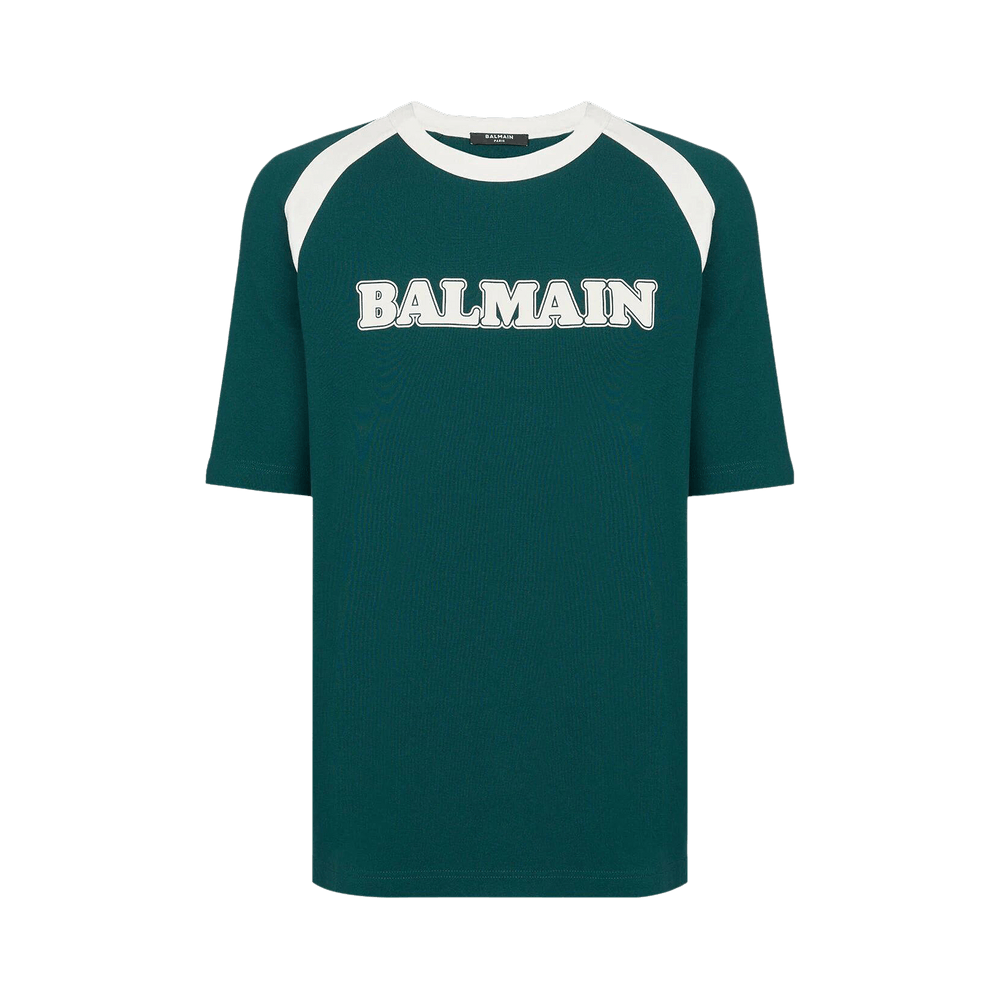 Buy Balmain Retro Logo T-Shirt 'Dark Green/Cream