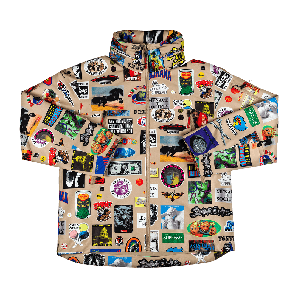 Size xl Supreme GORE-TEX Stickers Shell Jacket 'Tan'
