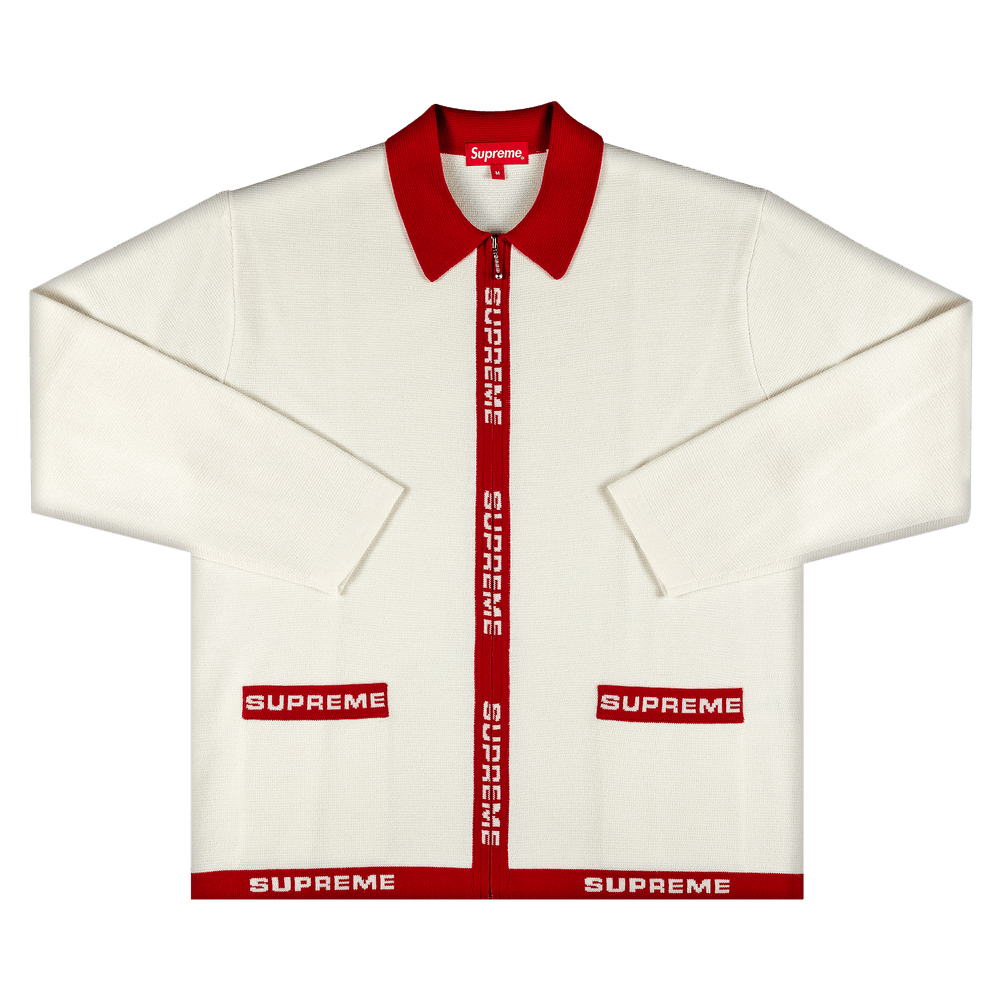 Supreme Logo Trim Zip Up Cardigan (SS21) - $168