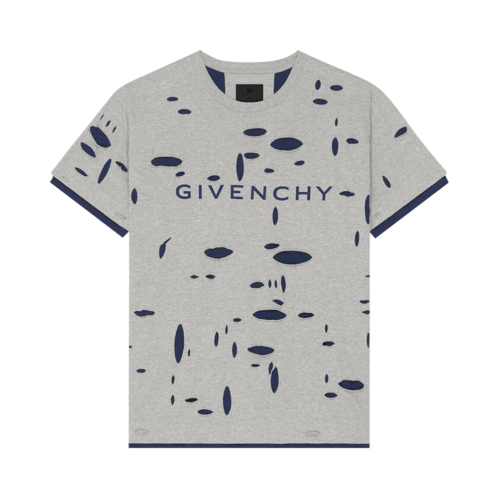 Buy Givenchy Oversized Fit T-Shirt 'Grey/Blue' - BM716N3YK1 063 | GOAT