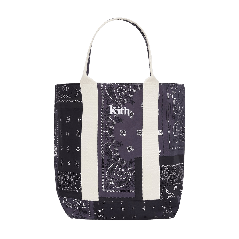 バッグ kith bandana tote bag black paisley Kith Paisley Tote Bag Black - SS23 - US