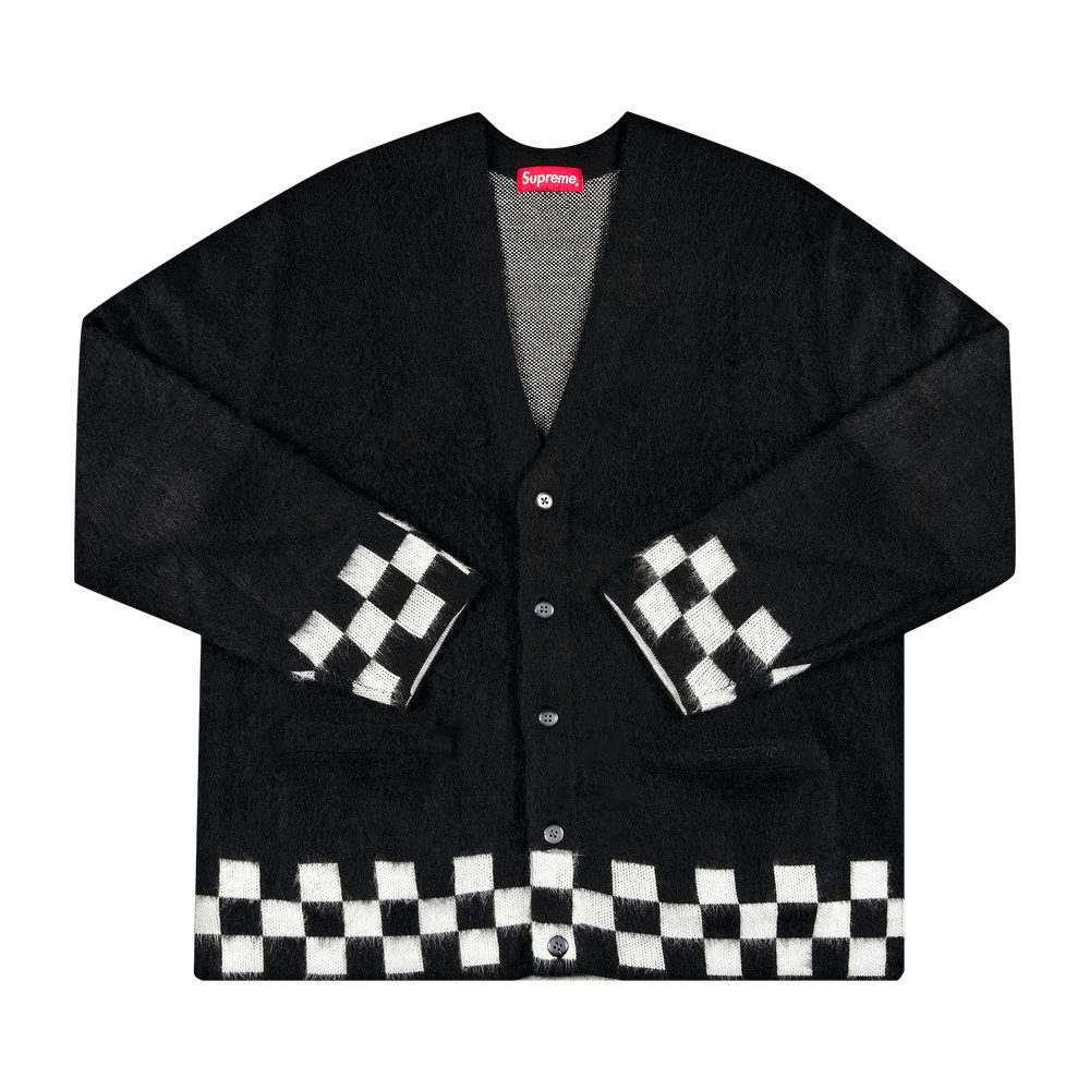 Buy Supreme Brushed Checkerboard Cardigan 'Black' - SS21SK17