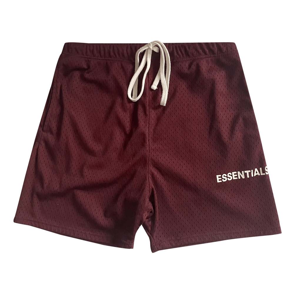 ショーツ FEAR OF GOD ESSENTIALS BURGUNDY HONEYCOMB SHORT Buy Fear of God Essentials Mesh Drawstring Shorts 'Burgundy