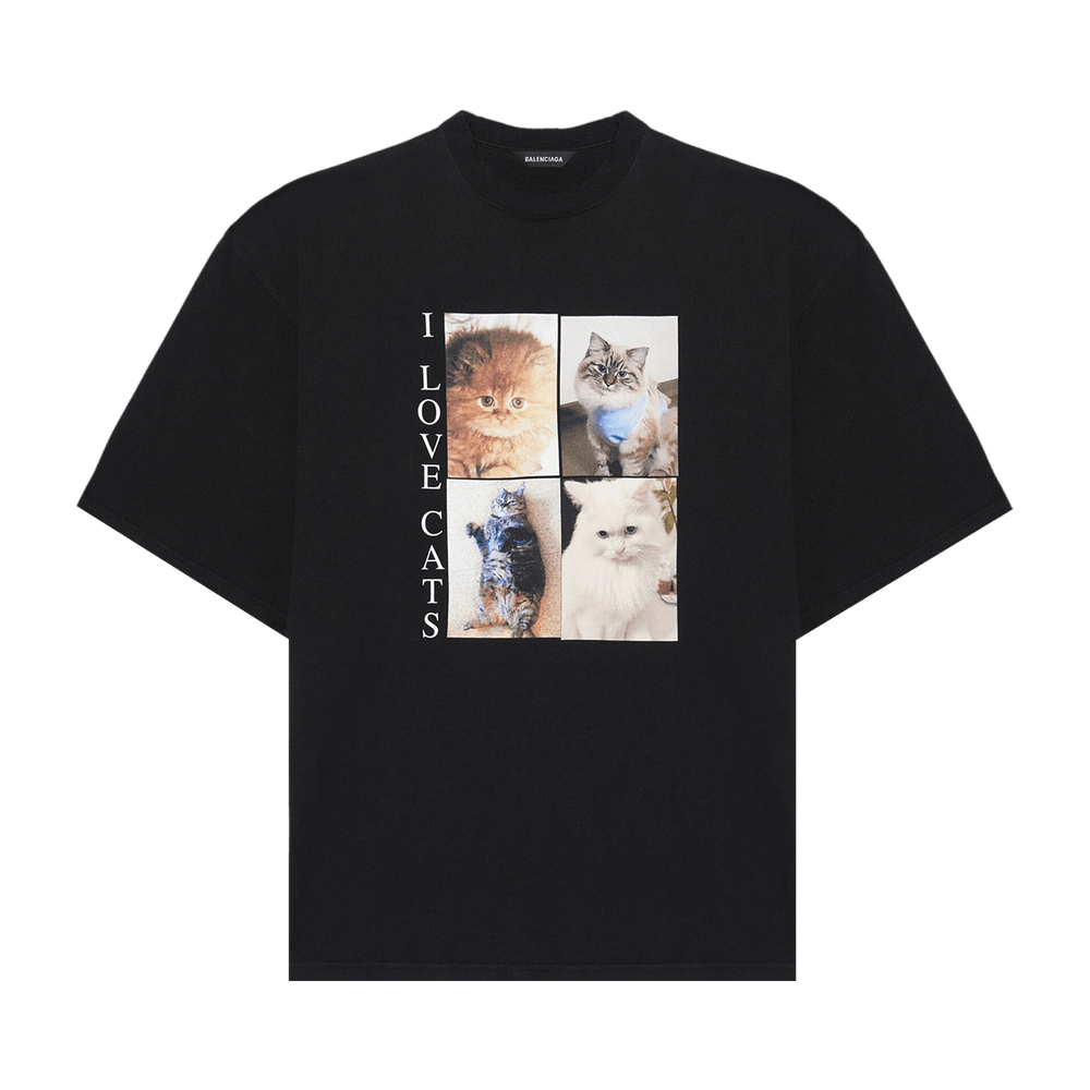 Buy Balenciaga I Love Cats T-Shirt 'Black' - 641614 TJVG8