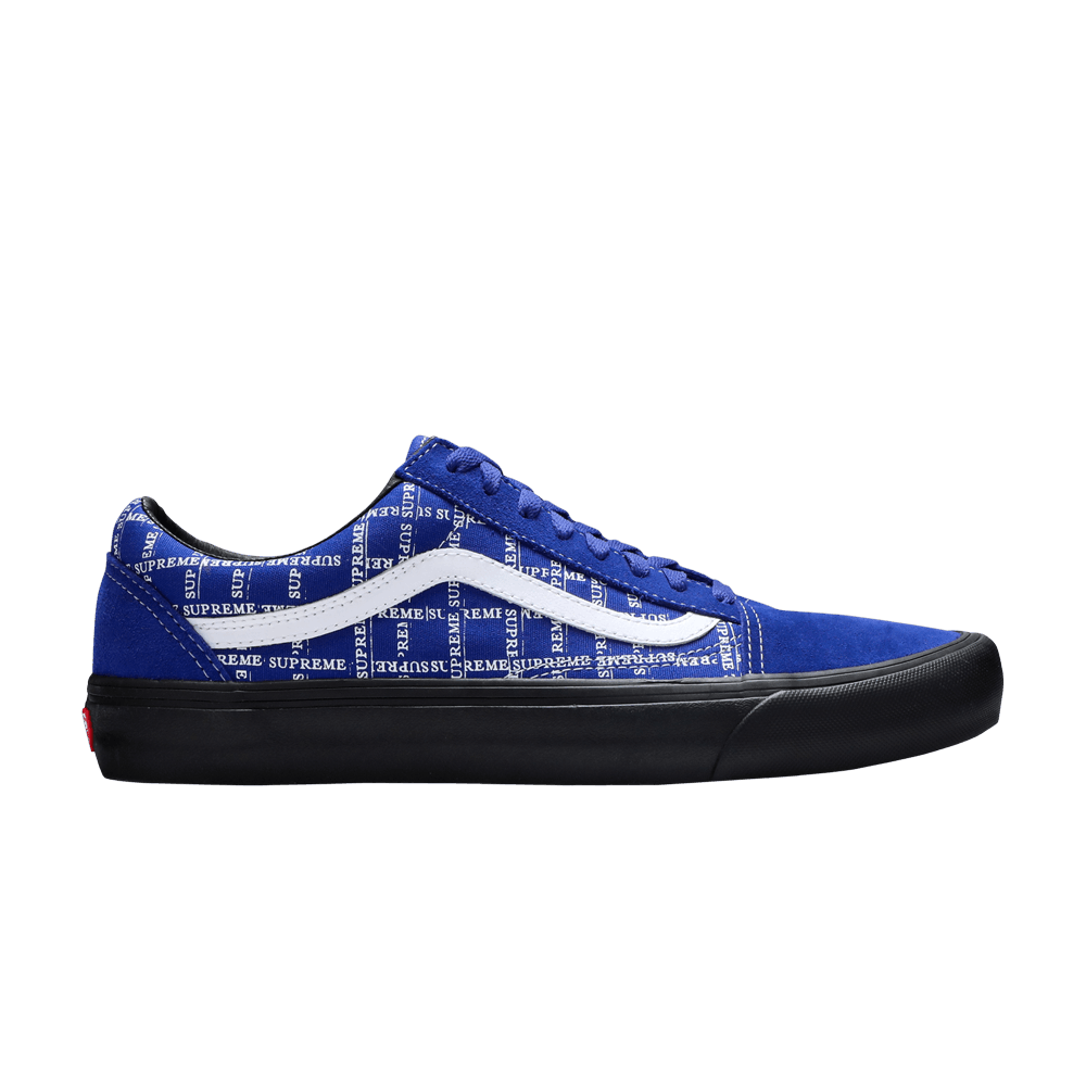 Supreme / Vans® Old Skool Pro Black 27.0 SUPREME X VANS Old Skool Pro x Supreme Logo Pattern Sz 12