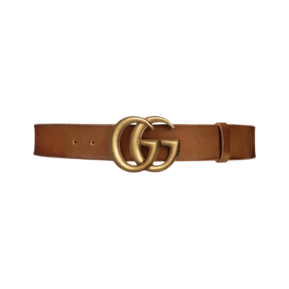 Buy Gucci Leather Belt With Double G Buckle 'Brown' - 409416 CVE0T