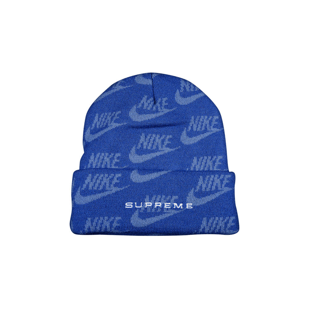 Buy Supreme x Nike Jacquard Logos Beanie 'Blue' - SS21BN2 BLUE | GOAT