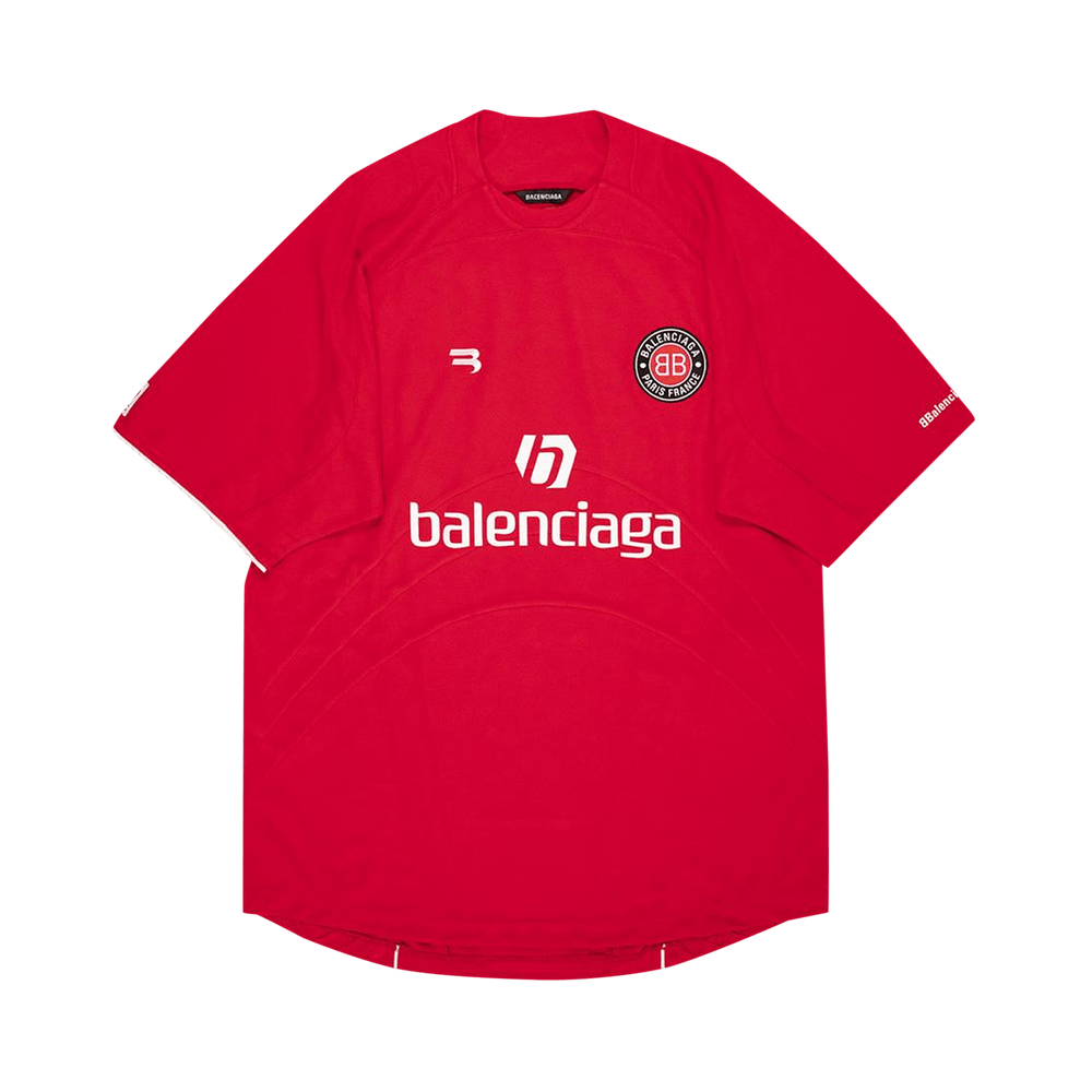 Buy Balenciaga Soccer T Shirt Red White 641666 TJV05 6540 GOAT CA