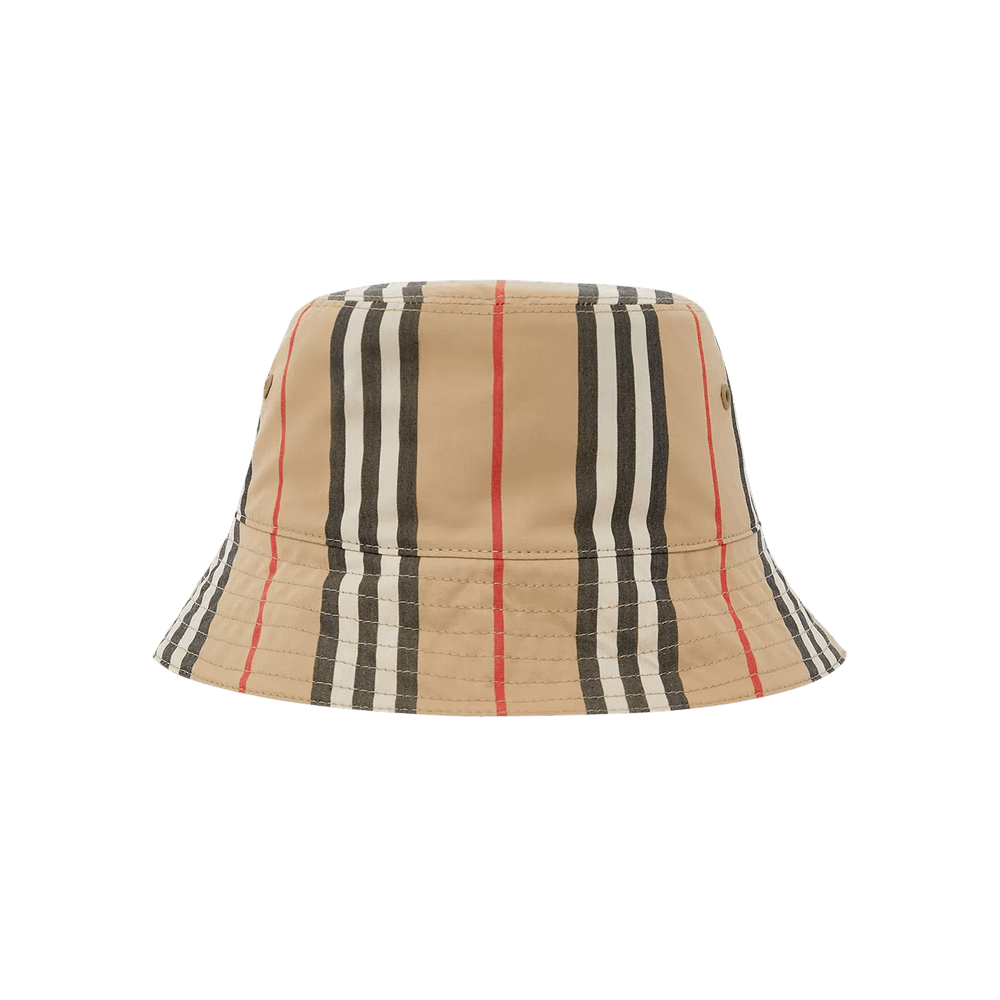 BURBERRY ストライプ リバーシブルバケットハット Buy Burberry Reversible Icon Stripe Bucket Hat 'Archive Beige