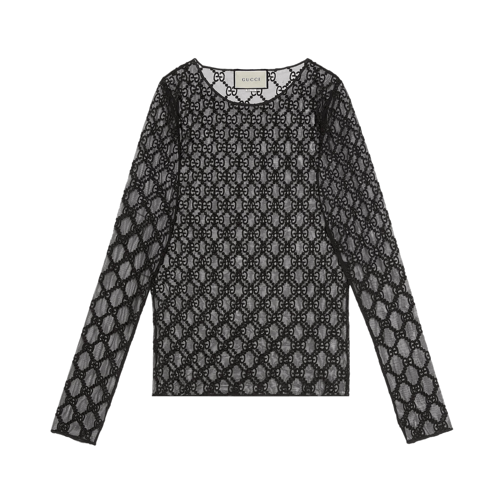 gucciTシャツ Printed silk twill bowling shirt in blue | GUCCI® US