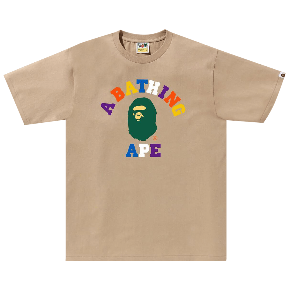 ★BAPE★College T-Shirt (Hot 人気)★Beige Buy BAPE Colors College Tee 'Beige' - 1K30 110 014 BEIGE | GOAT