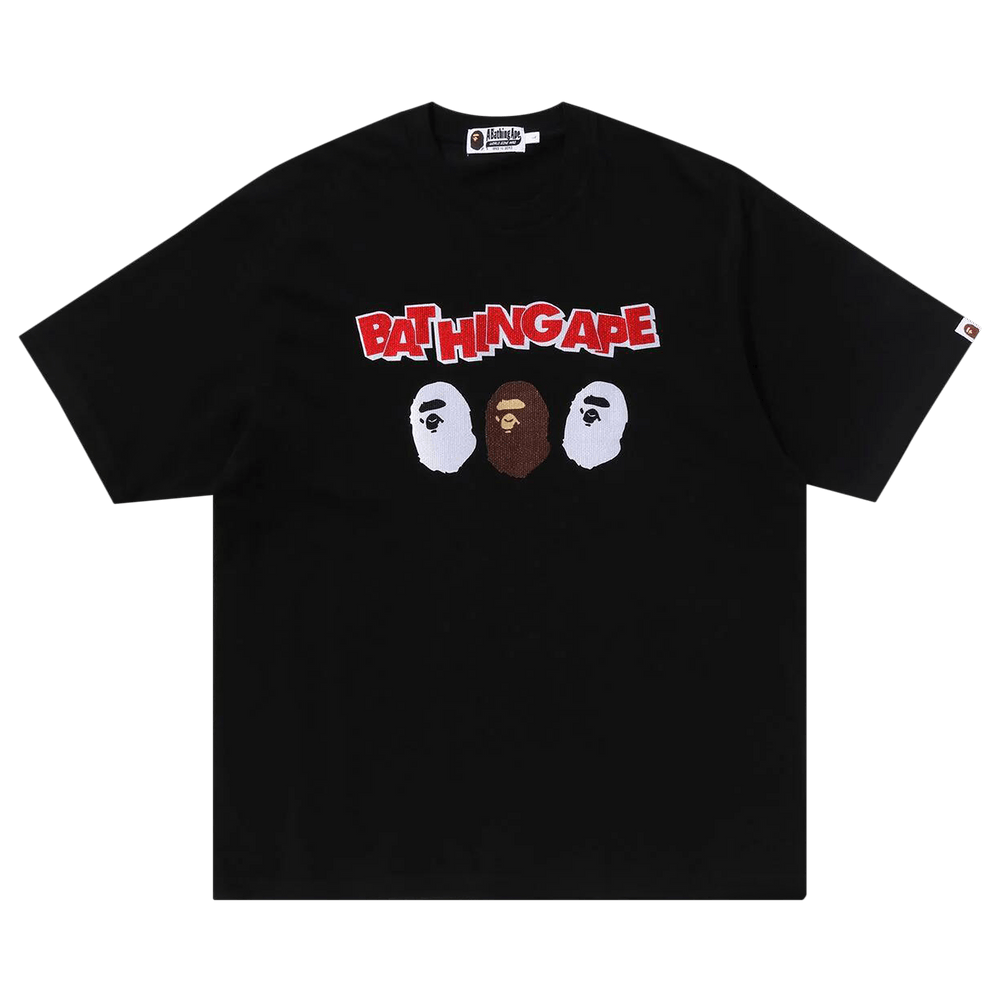 Buy BAPE Triple Ape Head Relaxed Fit Tee 'Black' - 1K30 109 323
