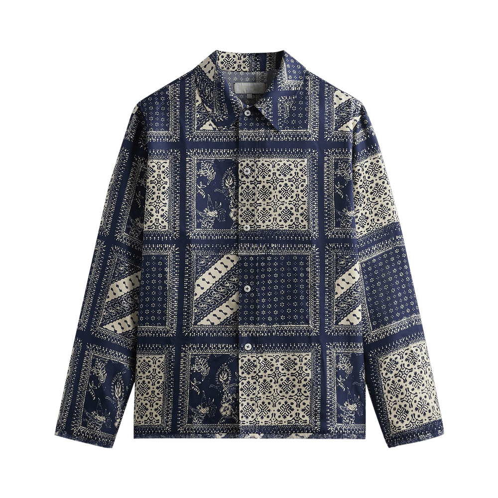 Buy Kith Silk Twill Boxy Collared Overshirt 'Vista' - KHM032054
