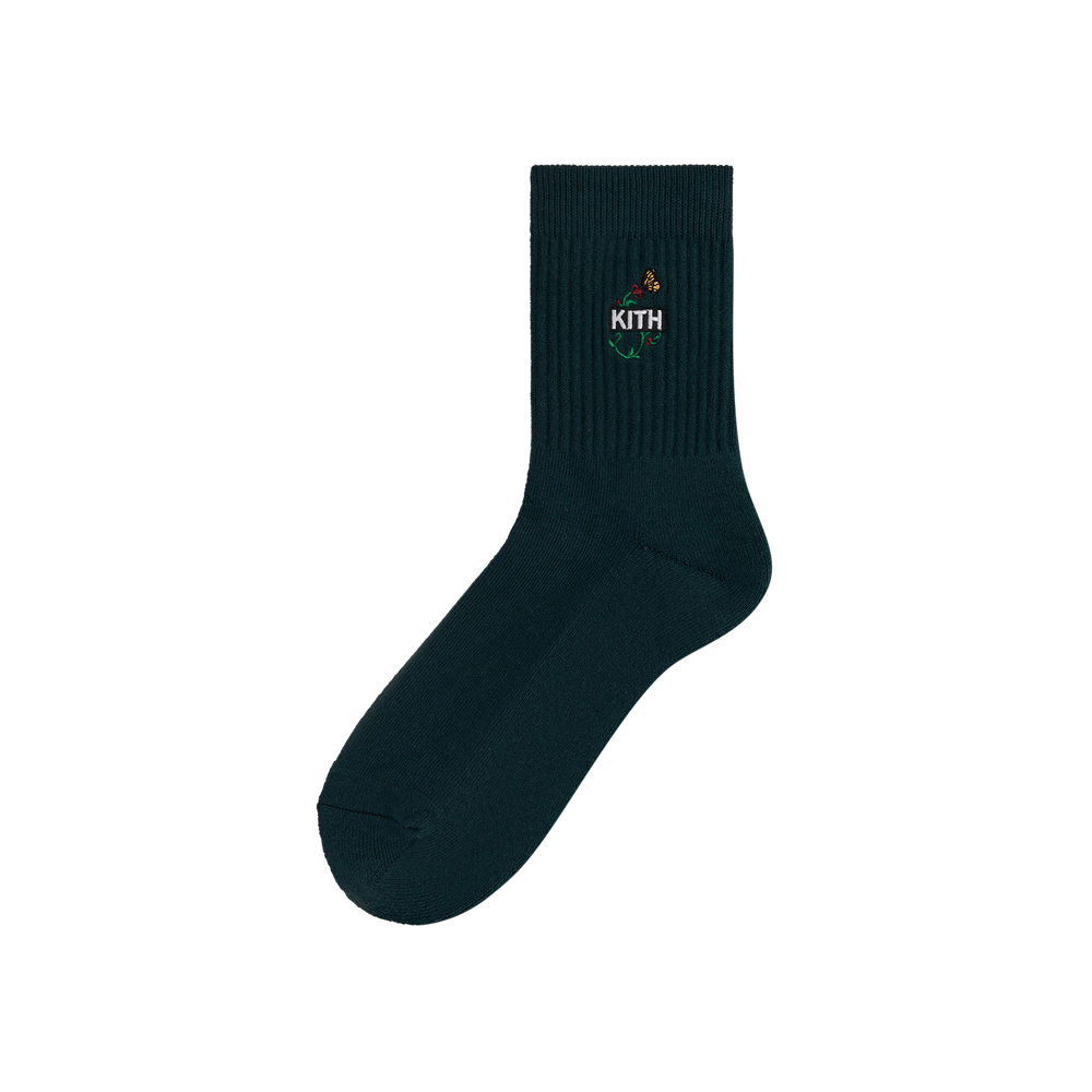Buy Kith Butterfly Box Logo Mid Crew Socks 'Stadium