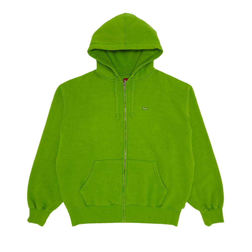 Buy Supreme Overdyed Small Box Zip Up Hooded Sweatshirt 'Lime 