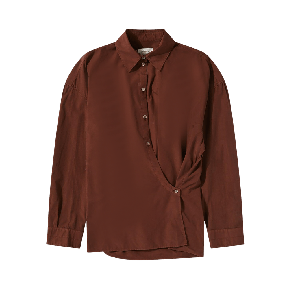 Buy Lemaire Straight Collar Twisted Shirt 'Cocoa Bean' - SH1032
