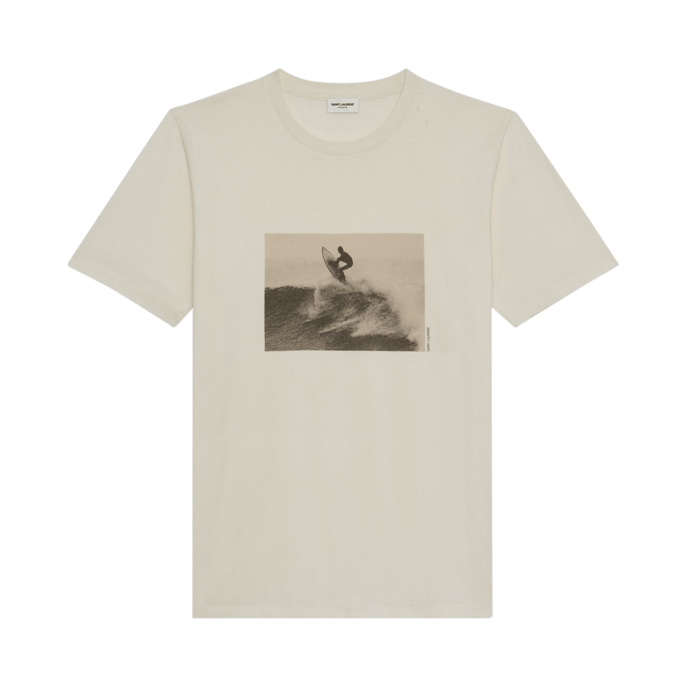 本命ギフト Buy 'Ecru/Sepia T-Shirt Surf Print Graphic Laurent Saint トップス