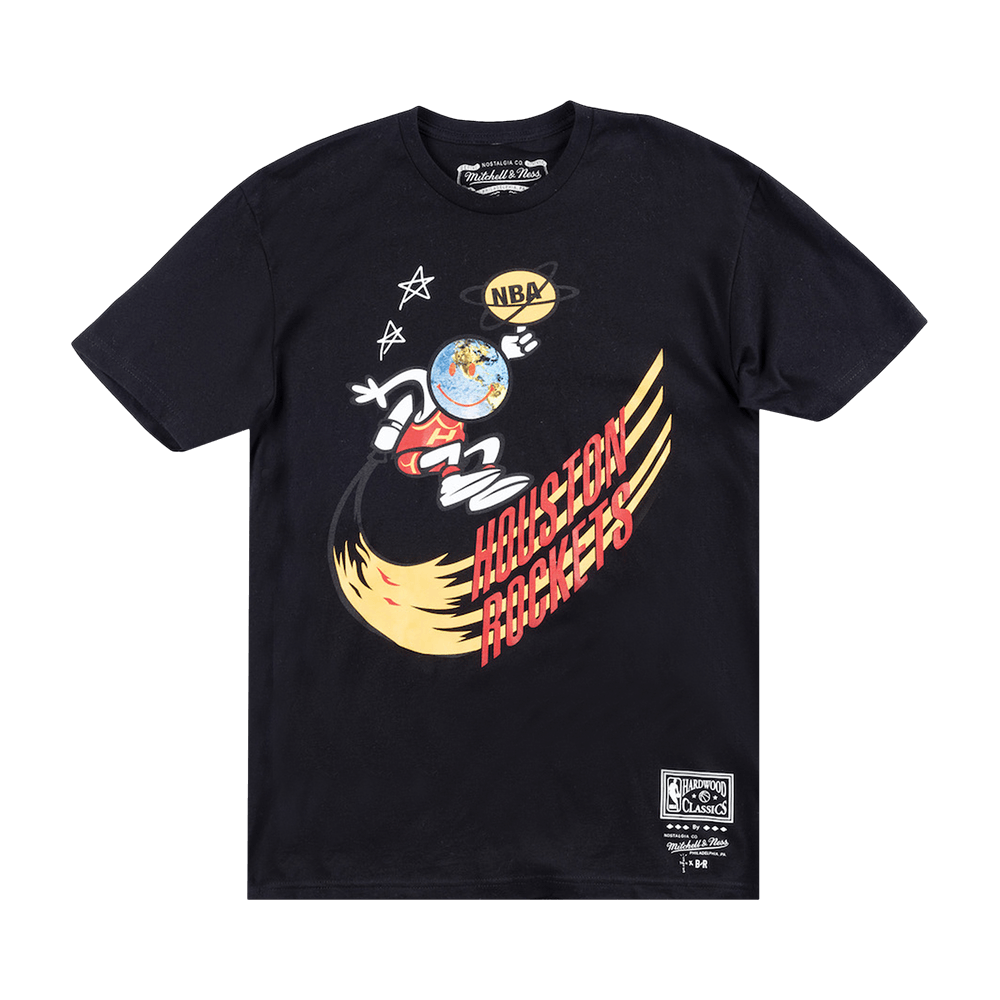 Buy Cactus Jack by Travis Scott x BR x Mitchell Ness Rockets T Shirt Black BMTRMM19094 HROBLCK GOAT