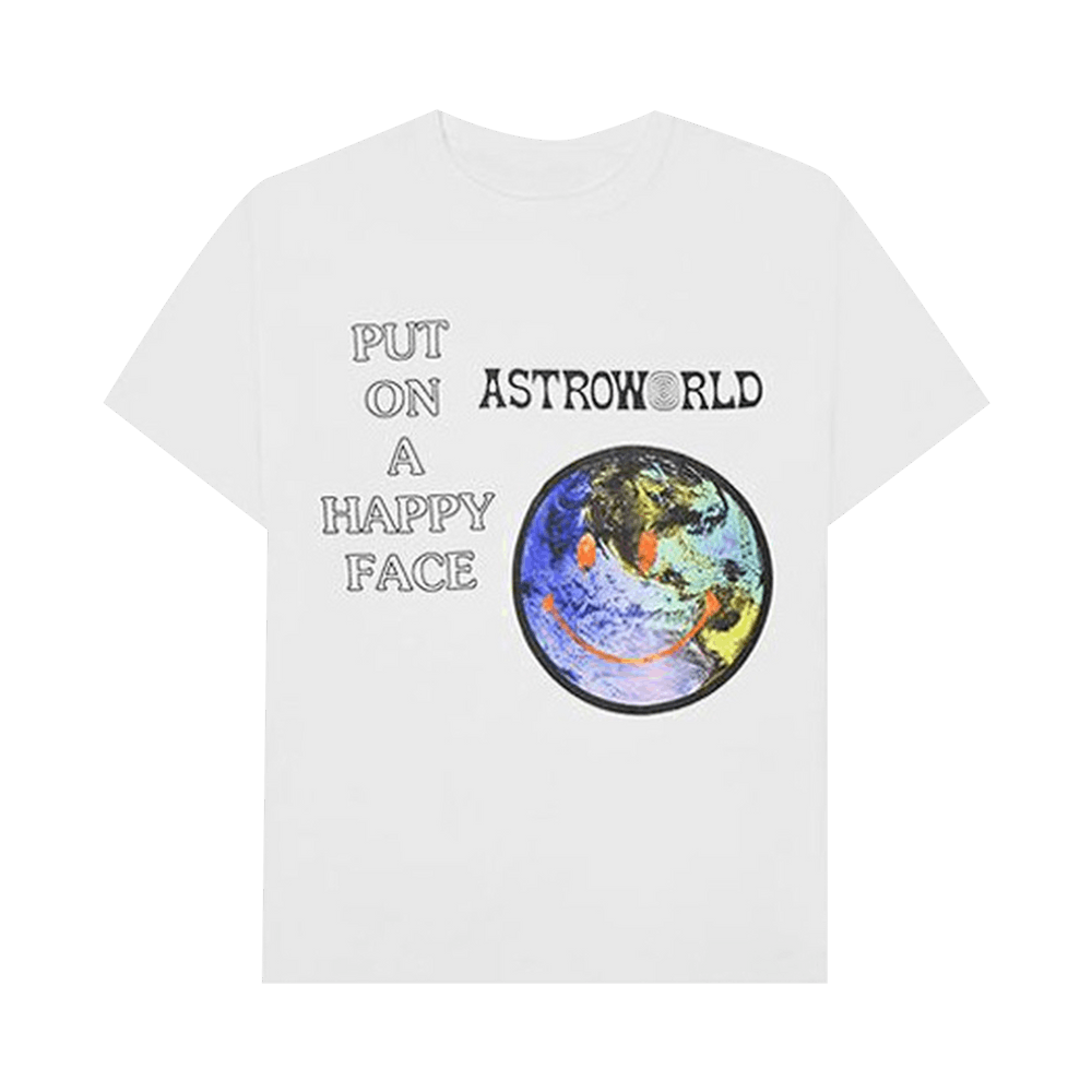 Size l Cactus Jack by Travis Scott Astroworld Happy Face T Shirt White