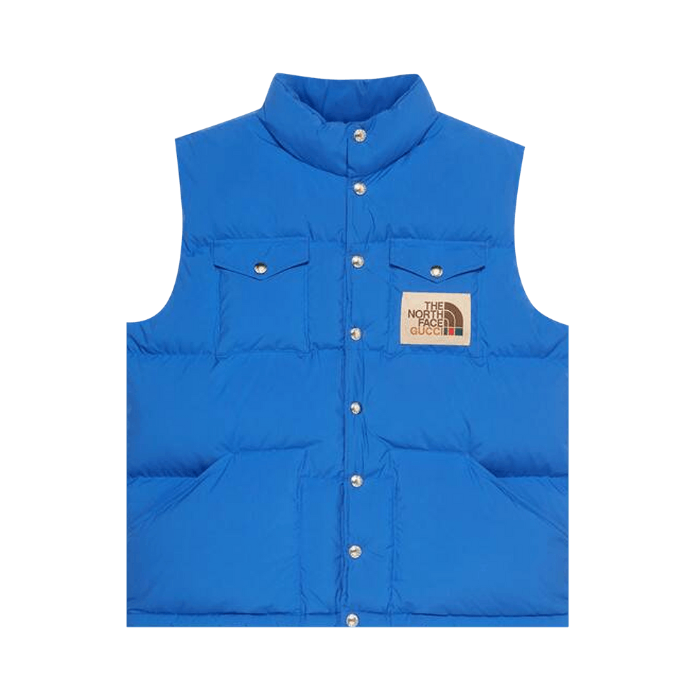 Buy The North Face x Gucci Down Vest 'Blue' - 648864 XLRBM 4316 | GOAT