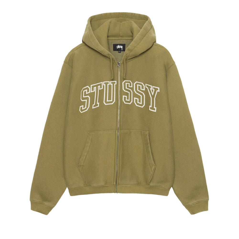 Buy Stussy Outline Zip Hoodie 'Olive' - 118559 OLIV | GOAT