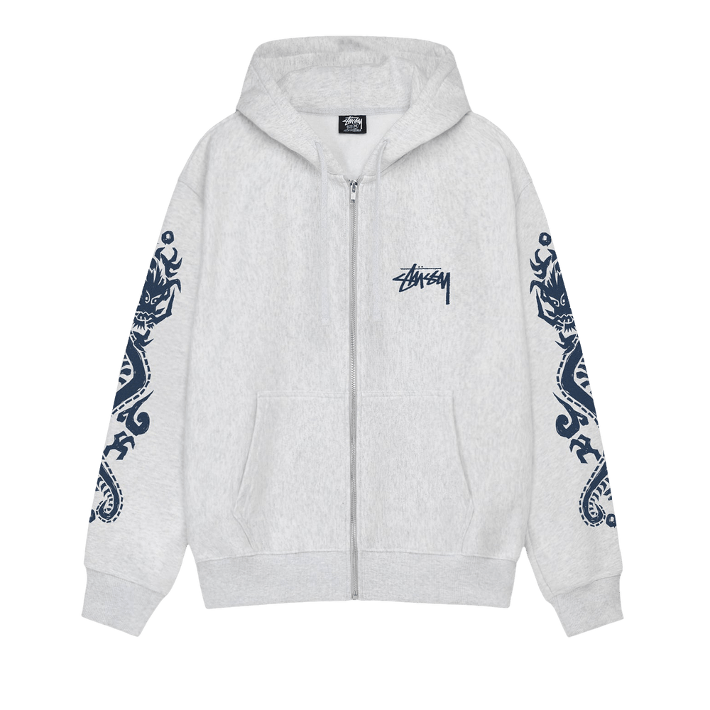 Buy Stussy Dragons Zip Hoodie 'Ash Heather' - 1975031 ASH | GOAT