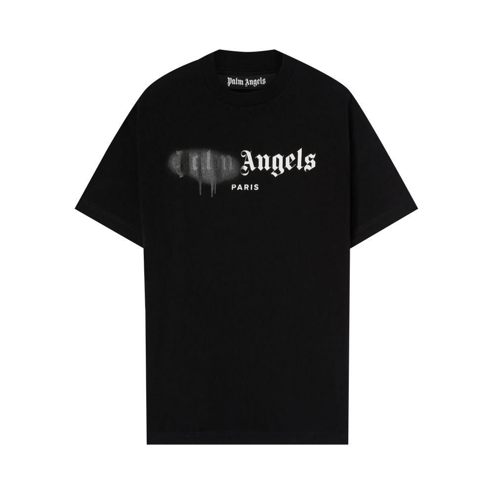 Buy Palm Angels Paris Sprayed Logo T-Shirt 'Black/Black
