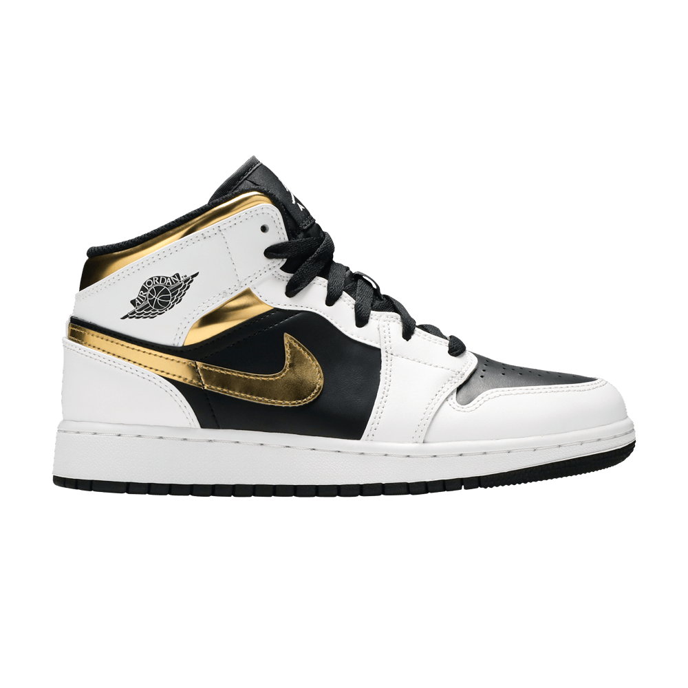 Buy Air Jordan 1 Mid GS White Gold 554725 190 GOAT