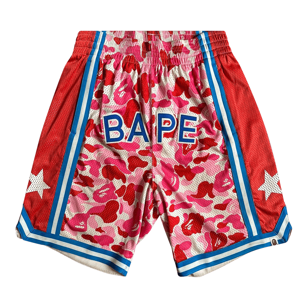 A Bathing Ape Men Color Camo Wide Fit Basketball Shorts purple