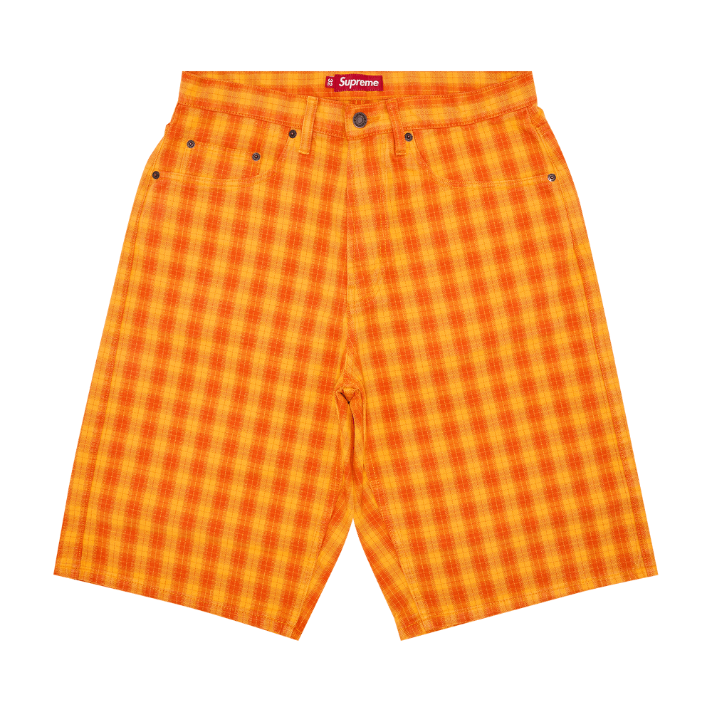 Orange checkered shorts hot sale