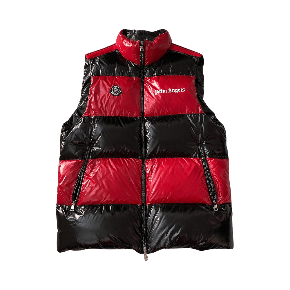 Buy Moncler Genius x Palm Angels Striped Down Vest 'Red Buy Moncler Genius x Palm Angels Striped Down Vest 'Red