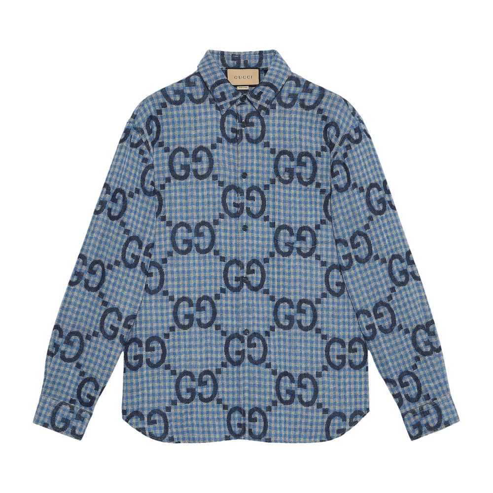 Buy Gucci Check Shirt 'Azure/Blue' - 770438 ZAOBM 4061 | GOAT CA