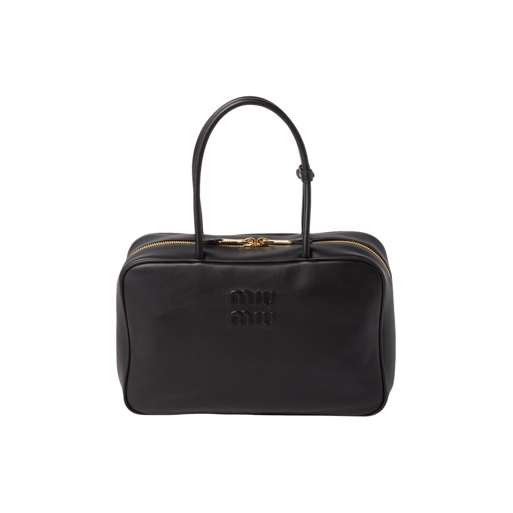 Miu Miu｜ (5BB172 2CRW F0002) Cognac Beau Leather Top-handle Bag | Miu Miu