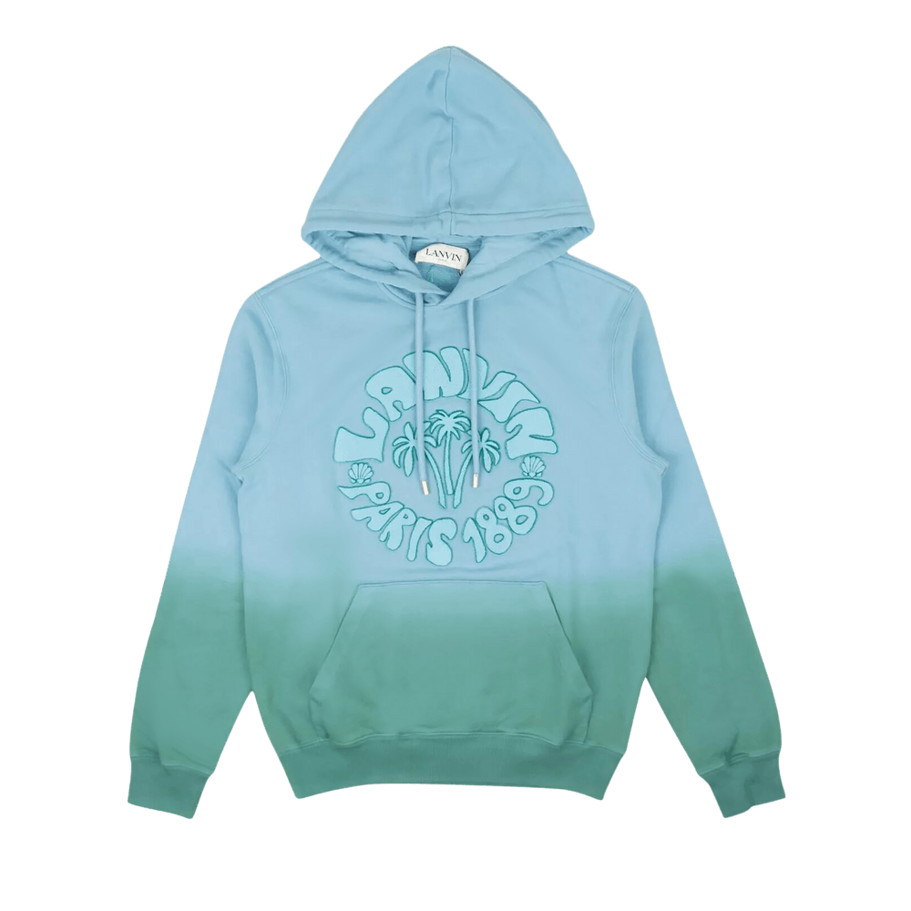 Buy Lanvin Embossed Logo Ombré Hoodie 'Teal/Blue' - RM HO0010 J014