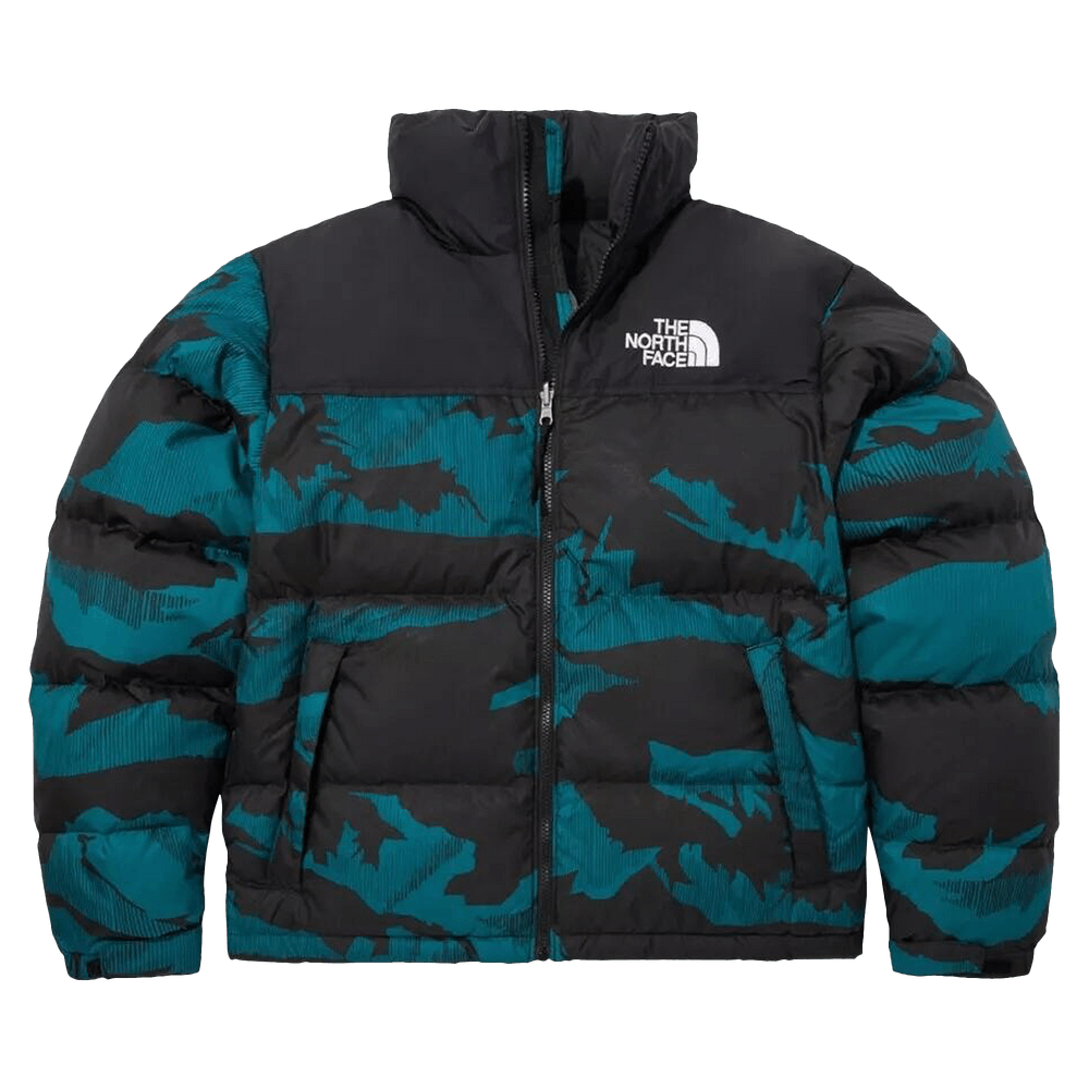 Buy The North Face Printed 1996 Retro Nuptse Jacket Harbor Blue Linear Mountain Print NF0A5IX498X GOAT