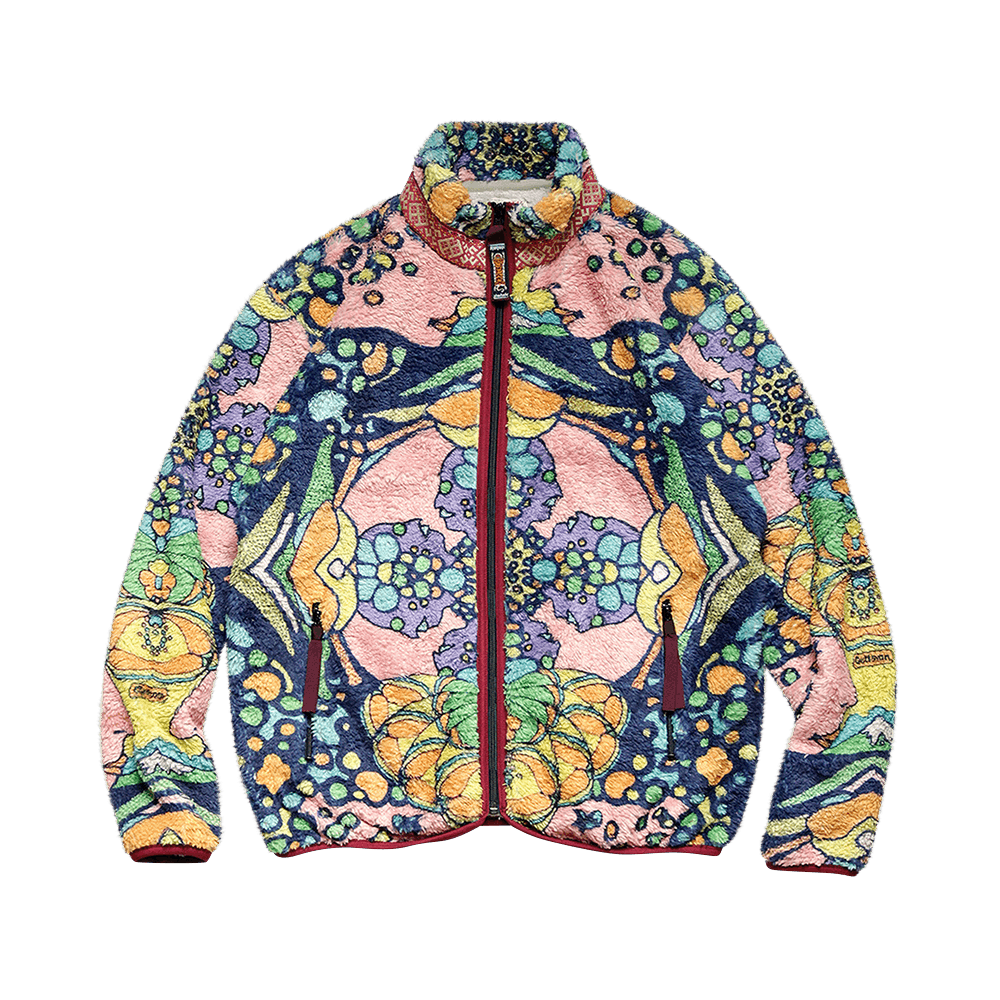 Buy Kapital Goodman Flower Pattern Fleece Zip Blouson 'Navy