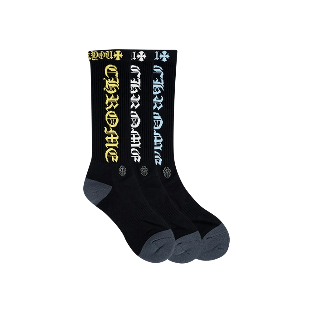 Buy Chrome Hearts 3-Pack Socks 'Black' - 1383 1000006053PS BLAC | GOAT