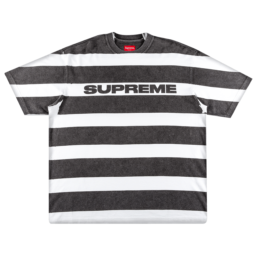 Supreme black and white striped shirt outlet