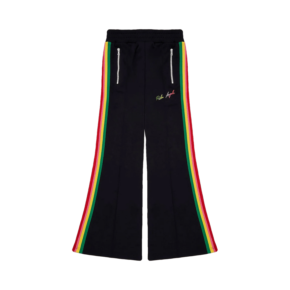 Buy Palm Angels Miami Logo Wide Track Pants 'Black/Multi
