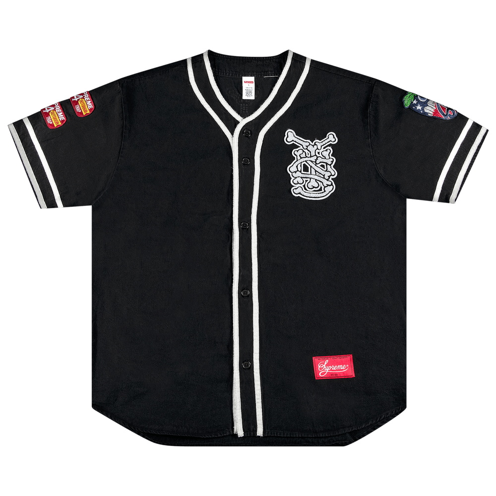 Supreme Denim Baseball Jersey (FW22) - $148