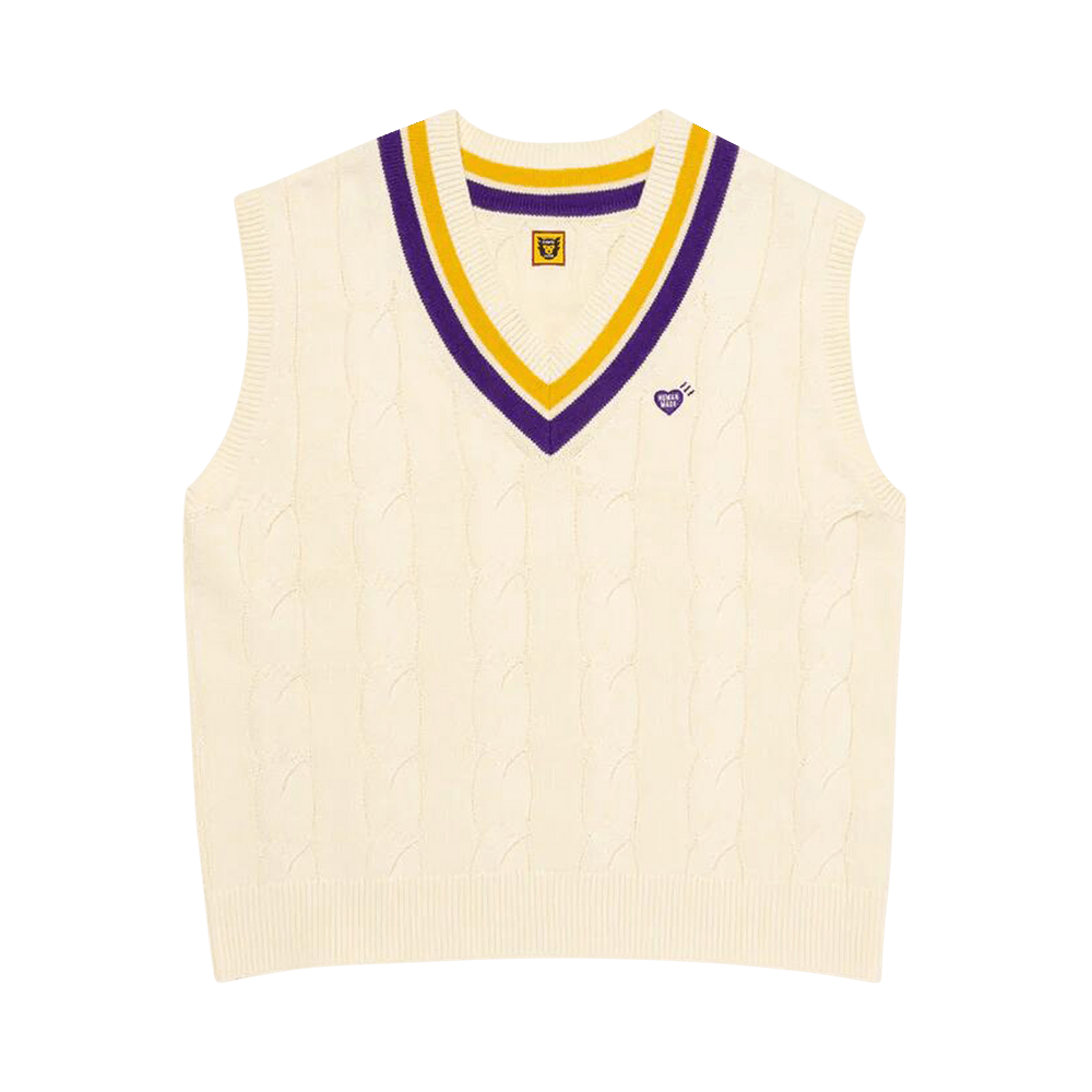 Buy Human Made Knit Vest 'White' - HM27CS040 WHIT | GOAT