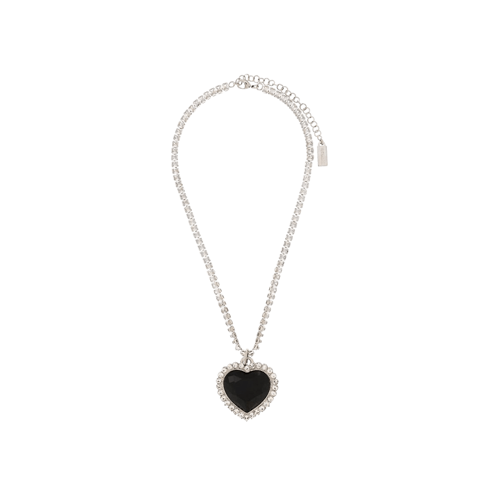 Buy Vetements Crystal Heart Necklace 'Black' - UE54NE200B