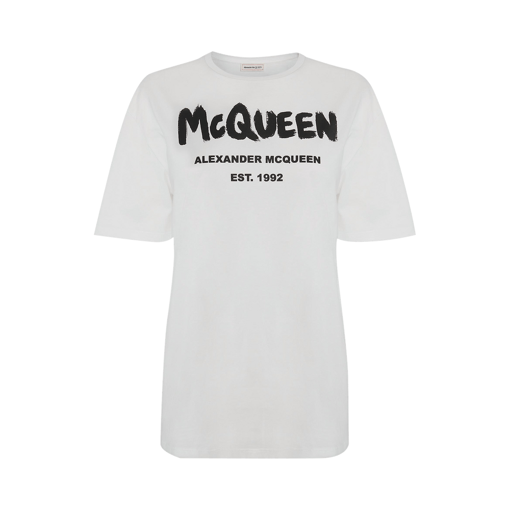 Buy Alexander McQueen Graffiti T-Shirt 'White/Black