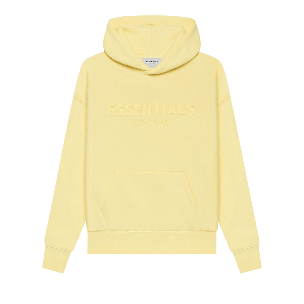 Fear of god essentials lemonade pullover hoodie yellow outlet